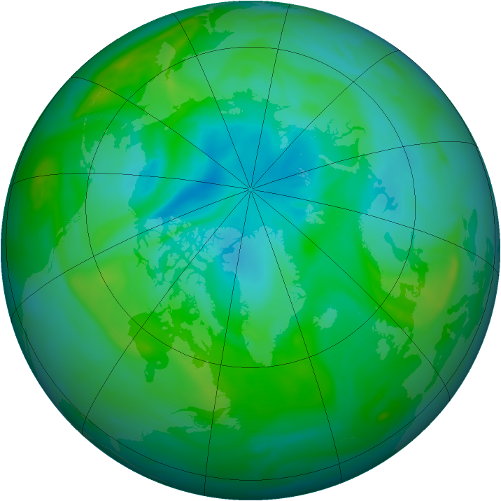 Arctic ozone map for 08 August 2005
